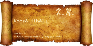 Koczó Mihály névjegykártya