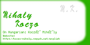 mihaly koczo business card